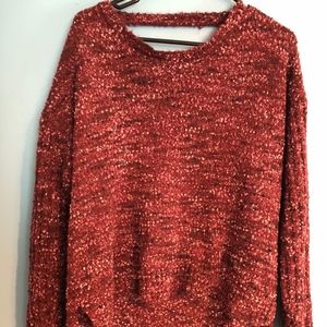 Maroon Speckeld High Low Sweater